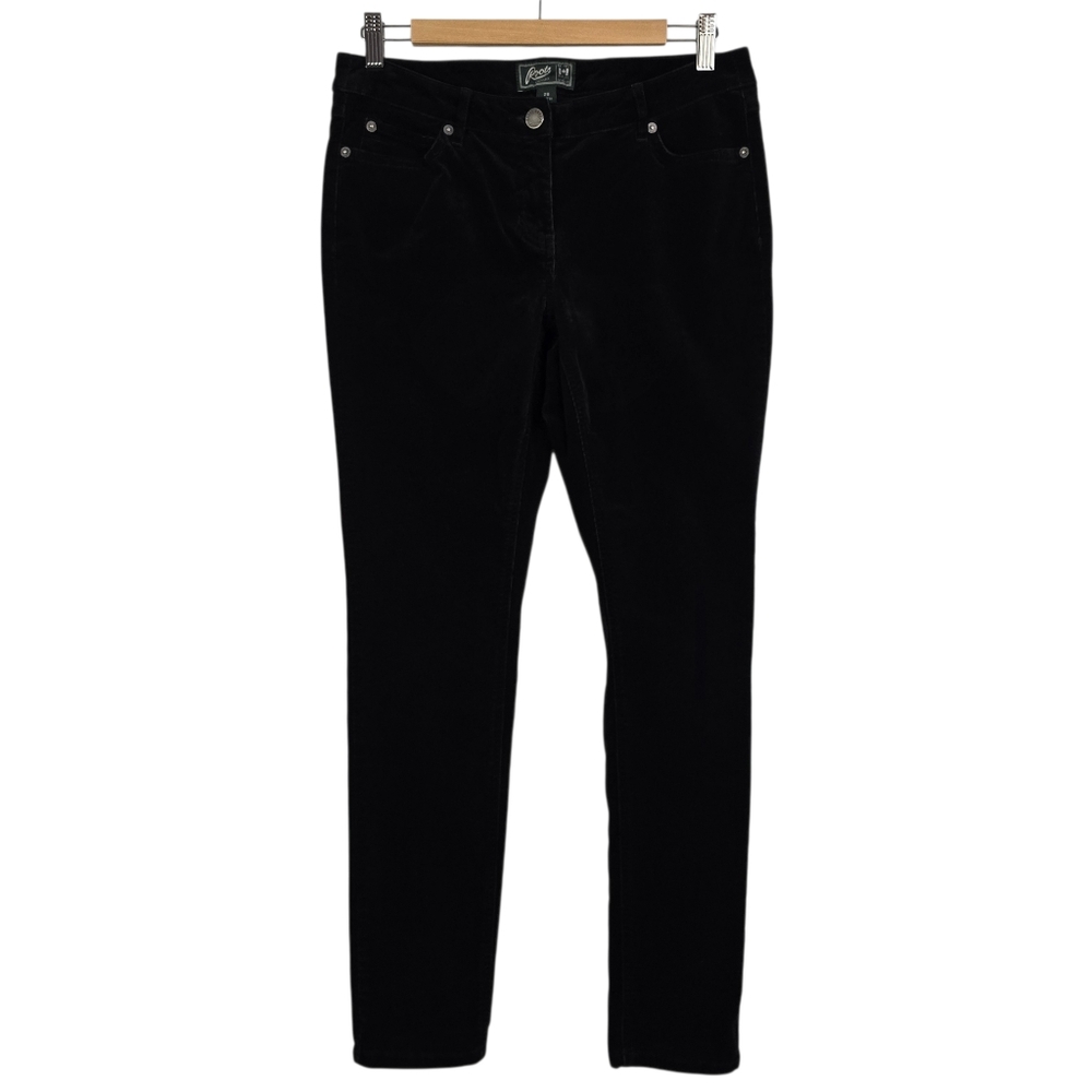 Roots Canada Women's Black Stretch Corduroy Slim Straight Leg Pants 28